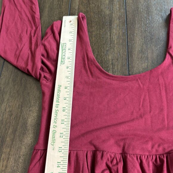 A New Day Women's Long Sleeve Knit Ballet Maxi Dress Burgundy Size Small - NEW! - Picture 9 of 13
